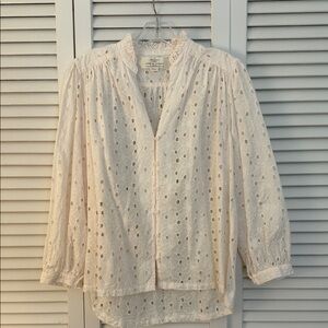 Trovata Cream Eyelet Top